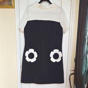 Elegant Black and White Floral Dress